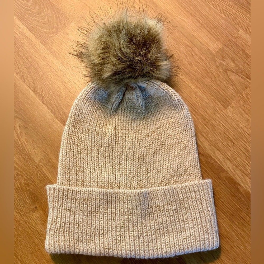 3/$20! Shimmer Pom-Pom Beanie NWOT